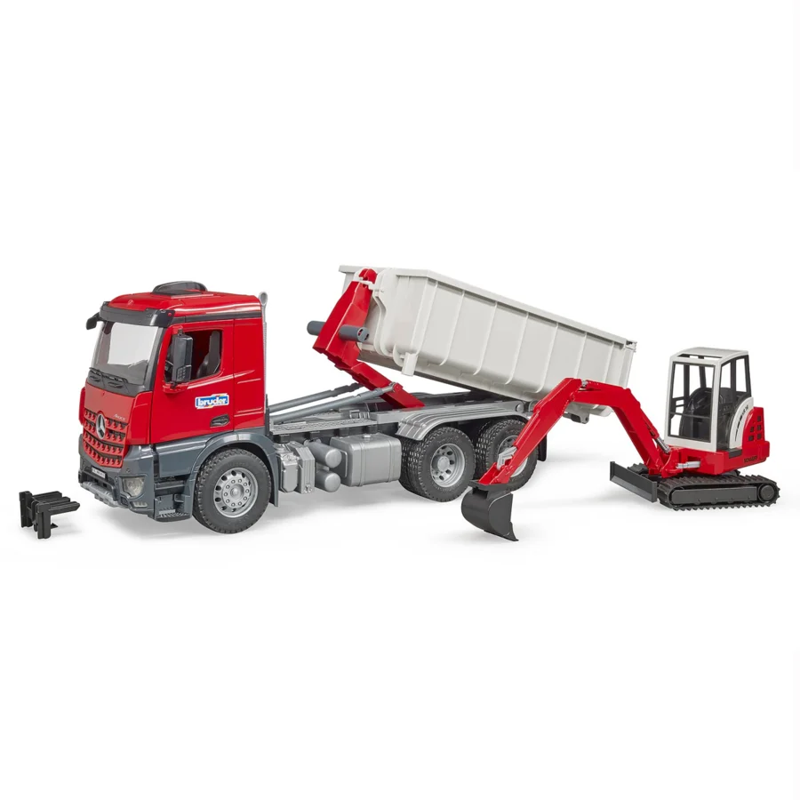 Bruder MB Actros, Lastbil med containerlad og minigraver