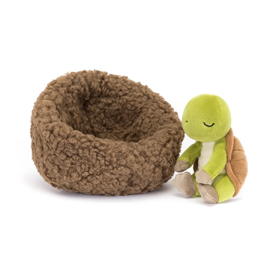 Jellycat Hibernating Skildpadde i rede, 13 cm