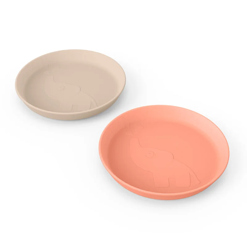 Done by Deer 2-pak Kiddish tallerkner, Elphee - sand/koral