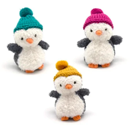 Jellycat Wee Vinter pingviner med hue, 14 cm ass
