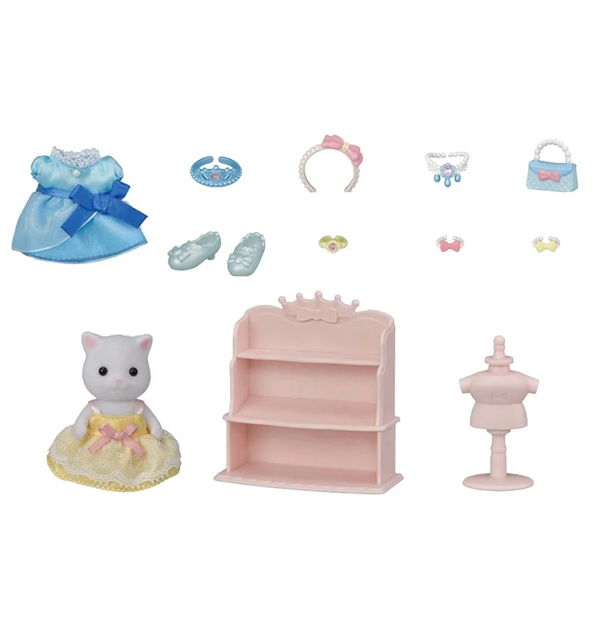 Sylvanian Families, prinsesse påklædningssæt og perserkat pige