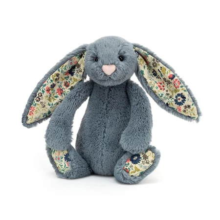 Jellycat Bashful kanin, 18 cm - dusky blue blossom