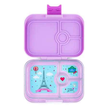 Yumbox Panino madkasse m 4 rum, Lulu purple-paris t'aime tray