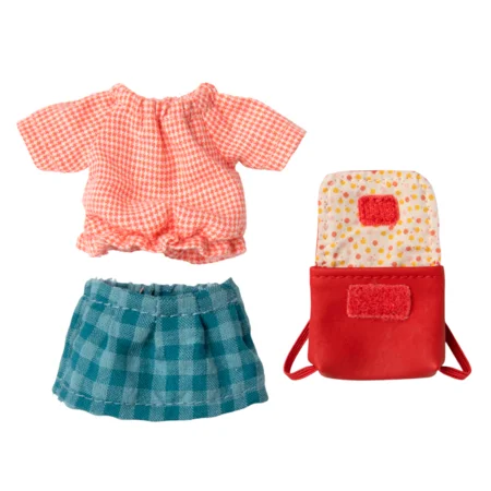 Maileg tøj og taske til storesøster mus, rød