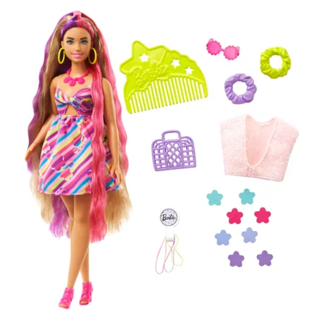 Barbie Totally Hair, kjole m. blomster