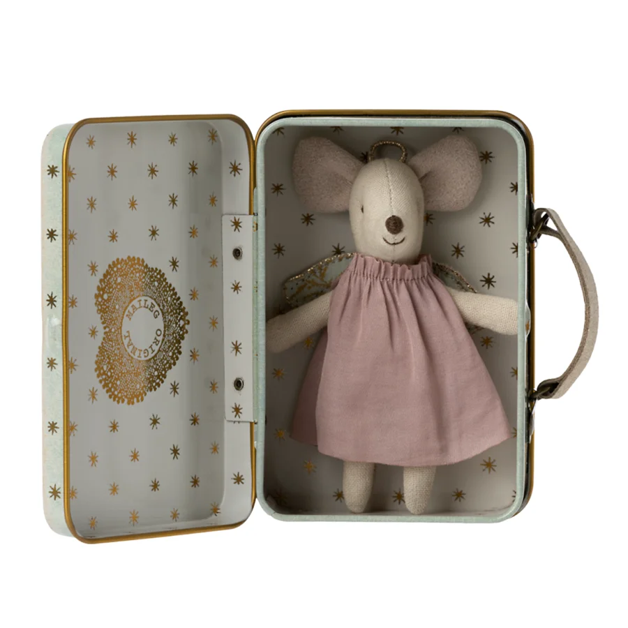 Maileg Engel mus i kuffert