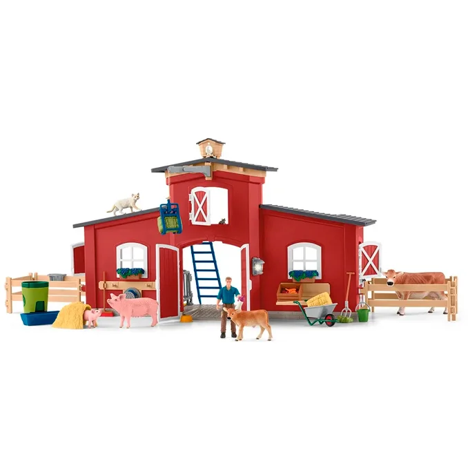 Schleich rød bondegård