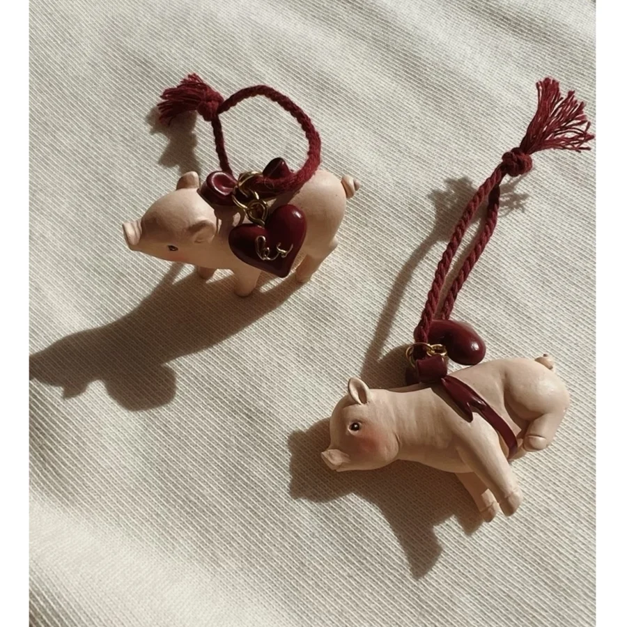 Konges Sløjd 2-pak ophæng, marcipan gris