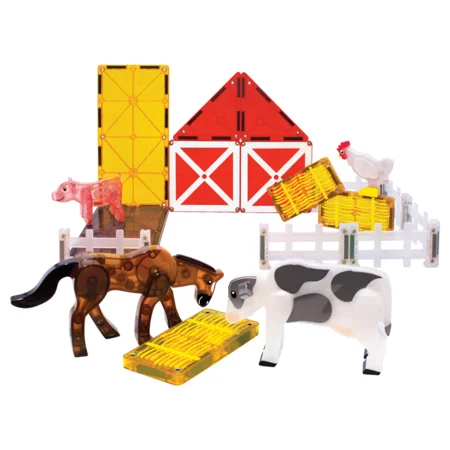 Magna-Tiles byggemagneter, Bondegårdsdyr