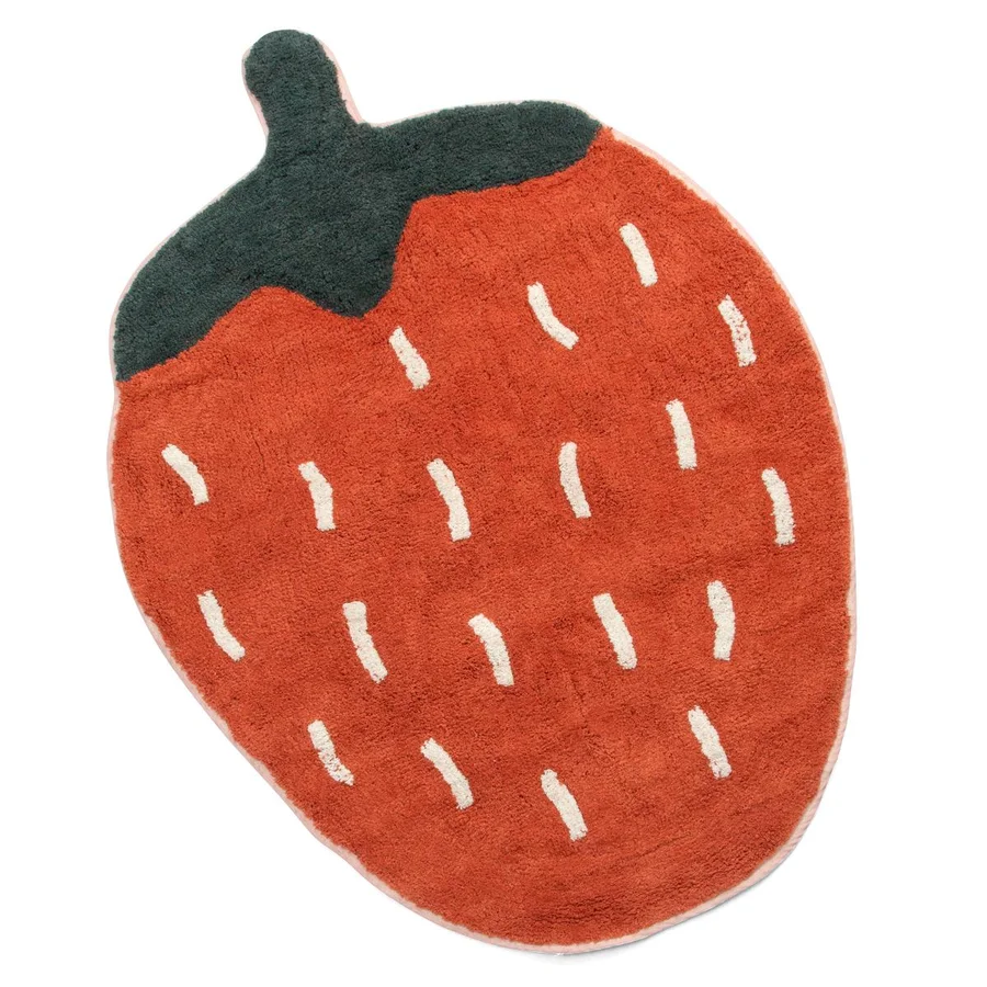 Sebra vævet gulvtæppe, jordbær