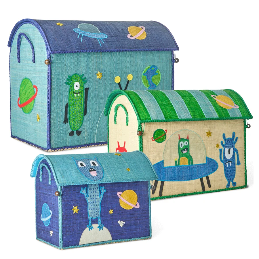 Rice opbevaringskurv, monster - lille