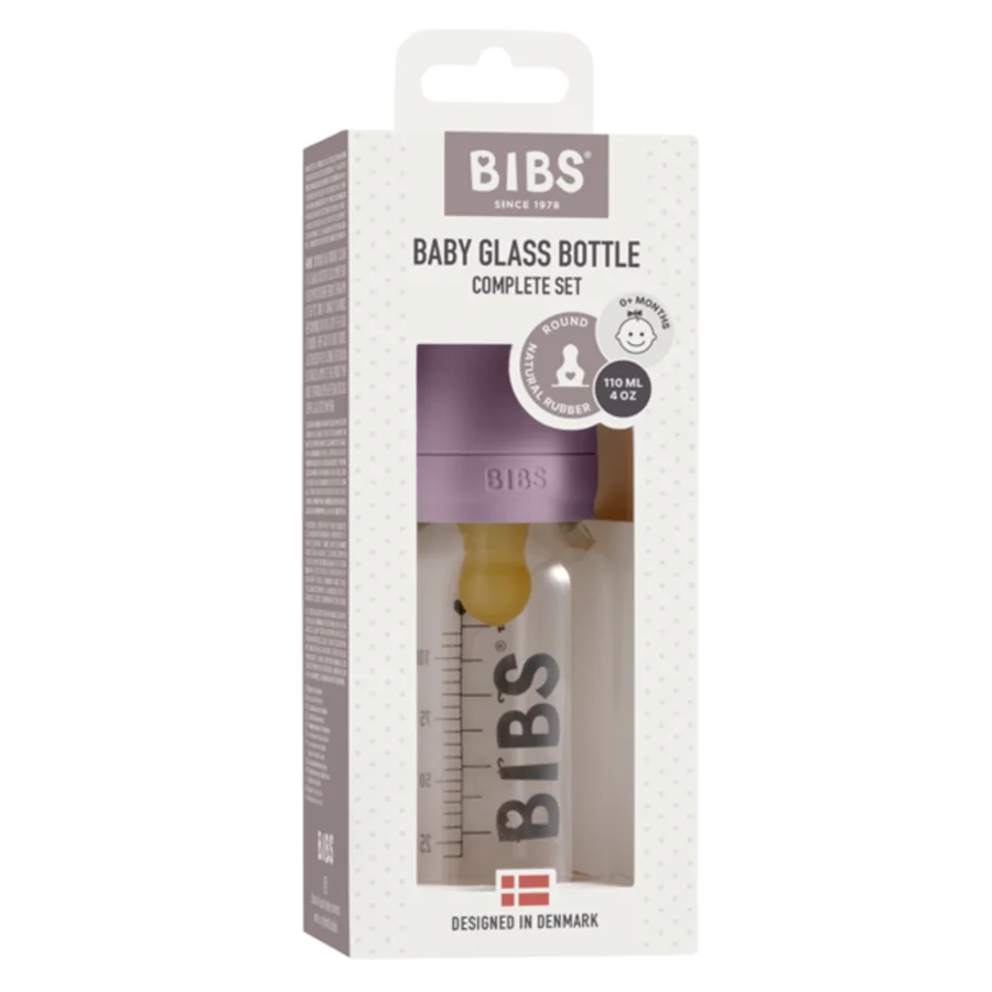 BIBS Sutteflaske 110 ml, complete set - mauve