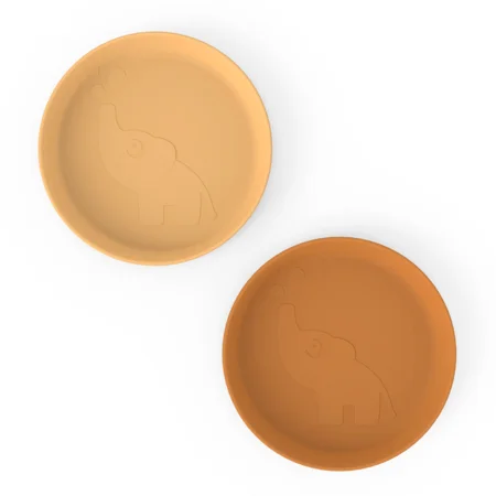 Done by Deer 2-pak Kiddish tallerkner, Elphee - mustard