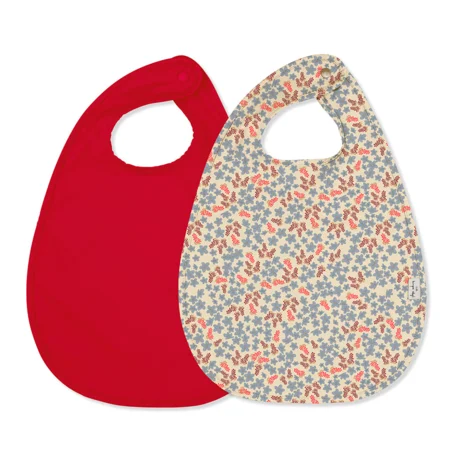 Konges Sløjd 2-pak hagesmæk, Champ Bleu/Barbados Cherry