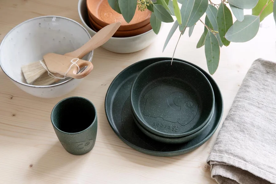 Sebra 2-pak MUMS skåle, Bottle Green