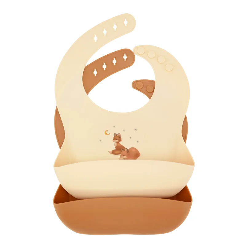 Konges Sløjd 2-pak Silikone Hagesmæk, Foxie