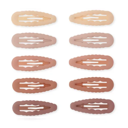 Konges Sløjd 10-pak junior hårspænder, Scallop - Rouge Pack