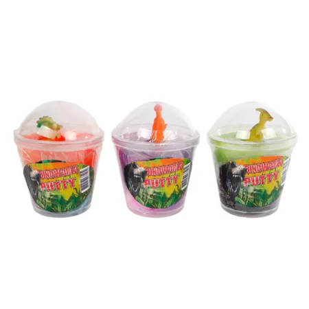 Dinoworld Multifarvet Putty med figur 4 ass