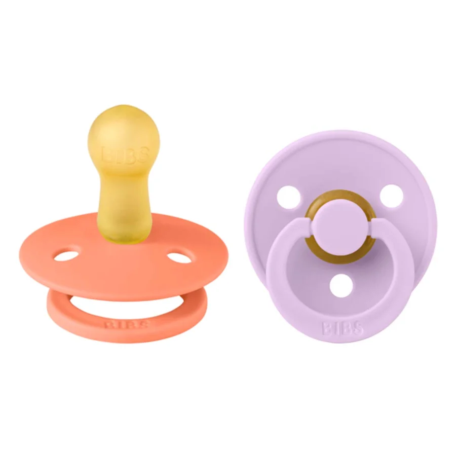 Bibs 2-pak rund sut, str 1 - Papaya/Violet Sky