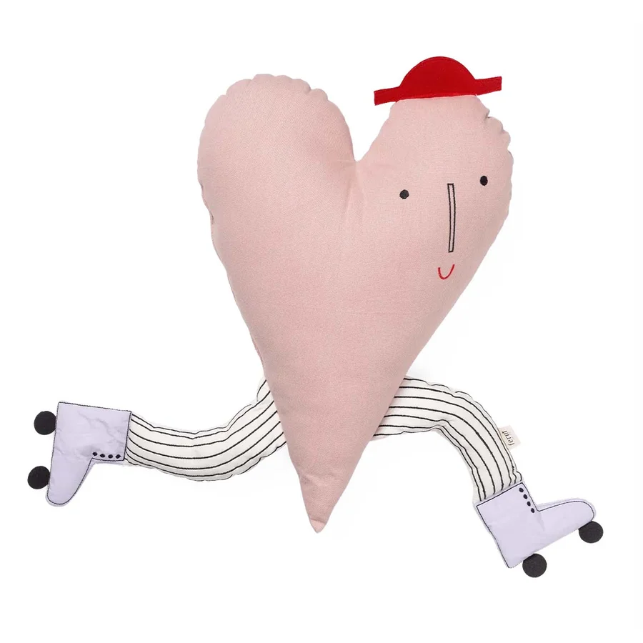 FERM LIVING Herzkissen, dusty rose