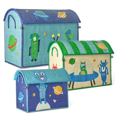 Rice opbevaringskurv, monster - lille