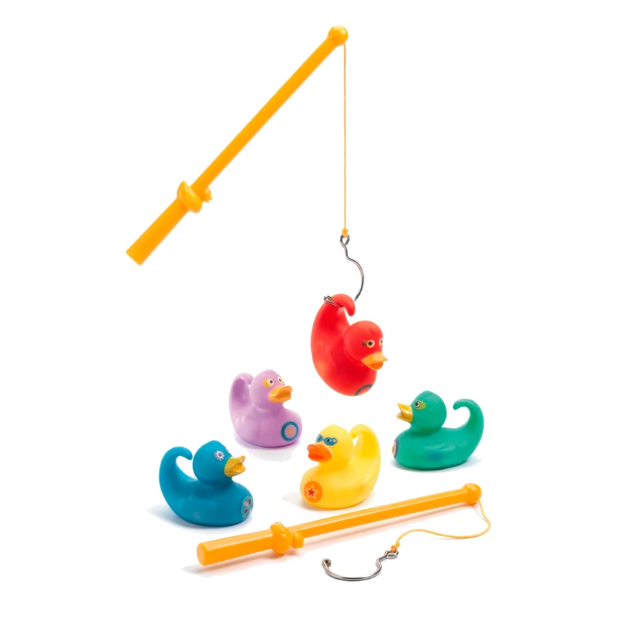 Djeco Badeænder med Fiskestænger, Regnbue