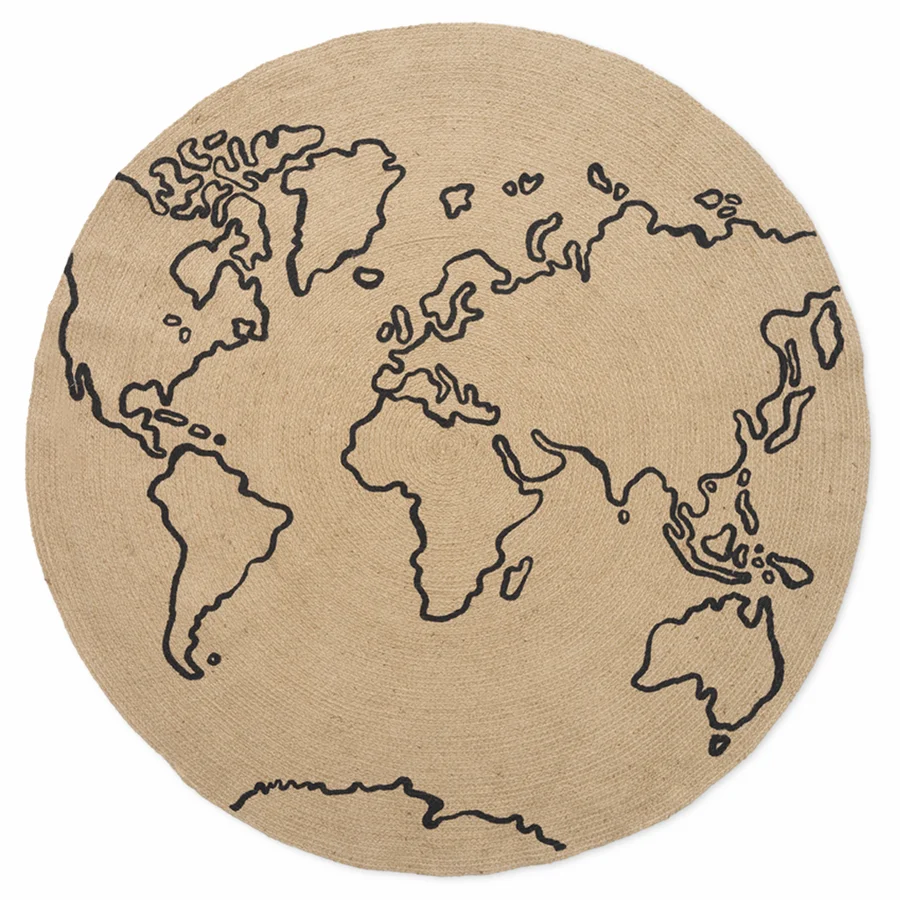 Ferm Living jute tæppe, World - stor