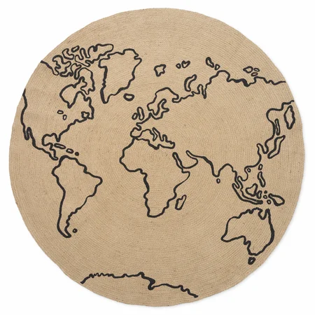 Ferm Living jute tæppe, World - stor