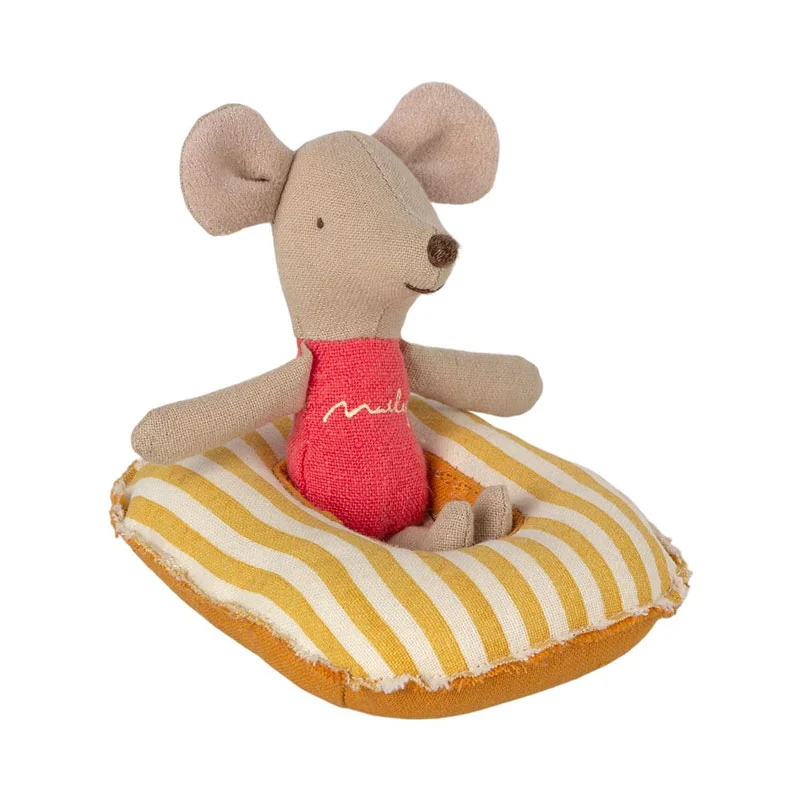 Maileg gummibåd til mus, gul strib