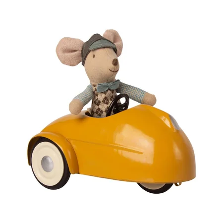 Maileg bil og garage til mus, gul