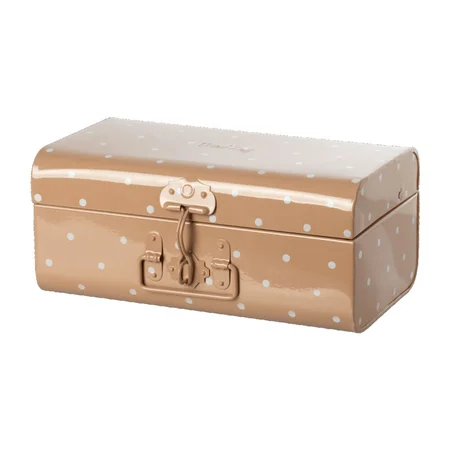 Maileg metalkuffert, rosa m.prikker - lille