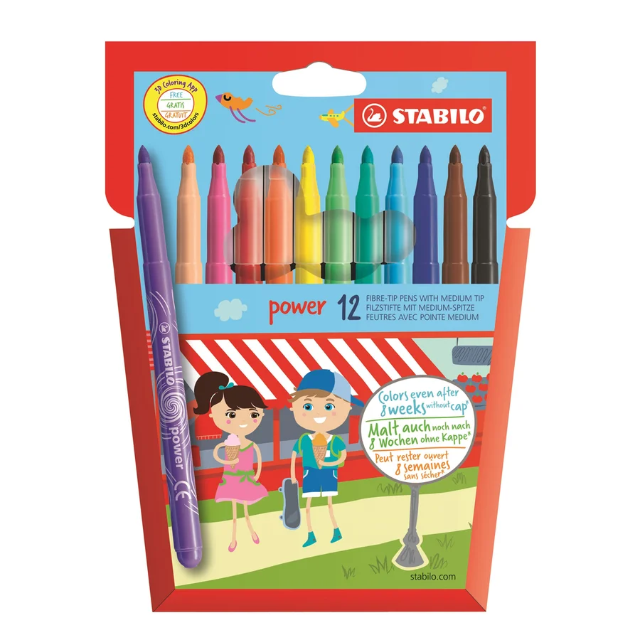 Stabilo Power tuscher, 12 stk