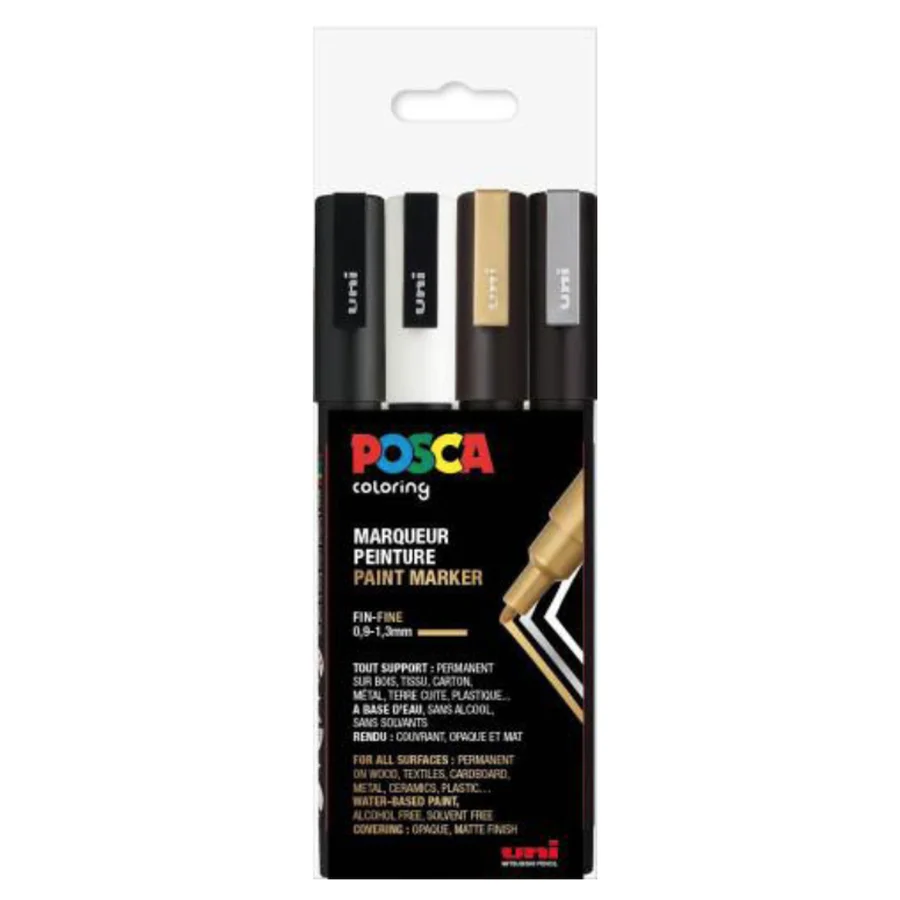 Posca marker PC-3M, 4-pak