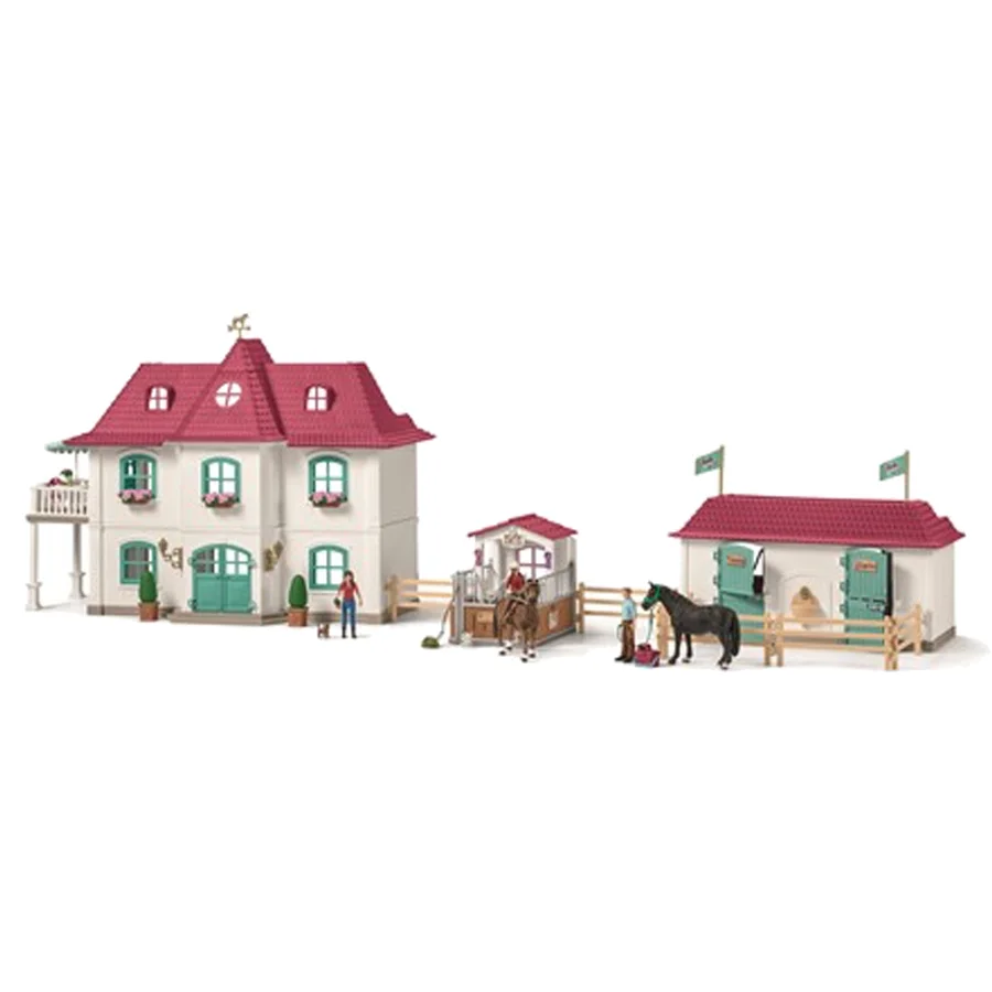 Schleich stor hestestald og hus