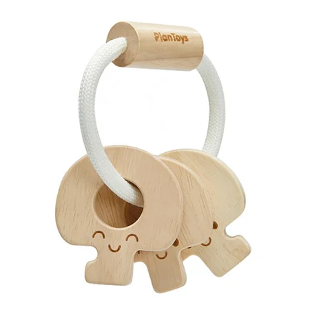 Plantoys nøgle babyrangle, natur