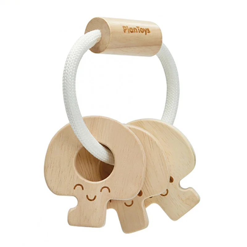 Plantoys nøgle babyrangle, natur