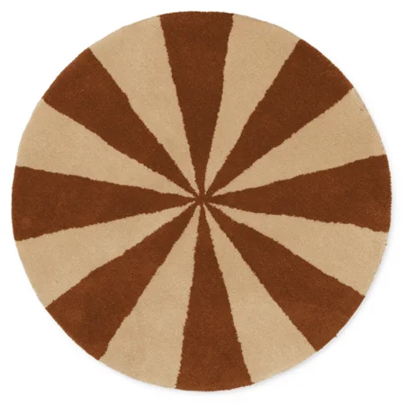 Ferm Living tufted tæppe Ø130 cm, Arch - Dark Brick/Off White