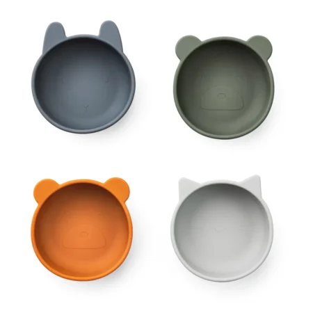 Liewood 4-pak silikoneskål, blue mix