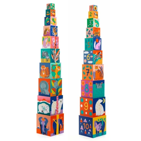 Djeco Stapelblöcke, wilde Tiere
