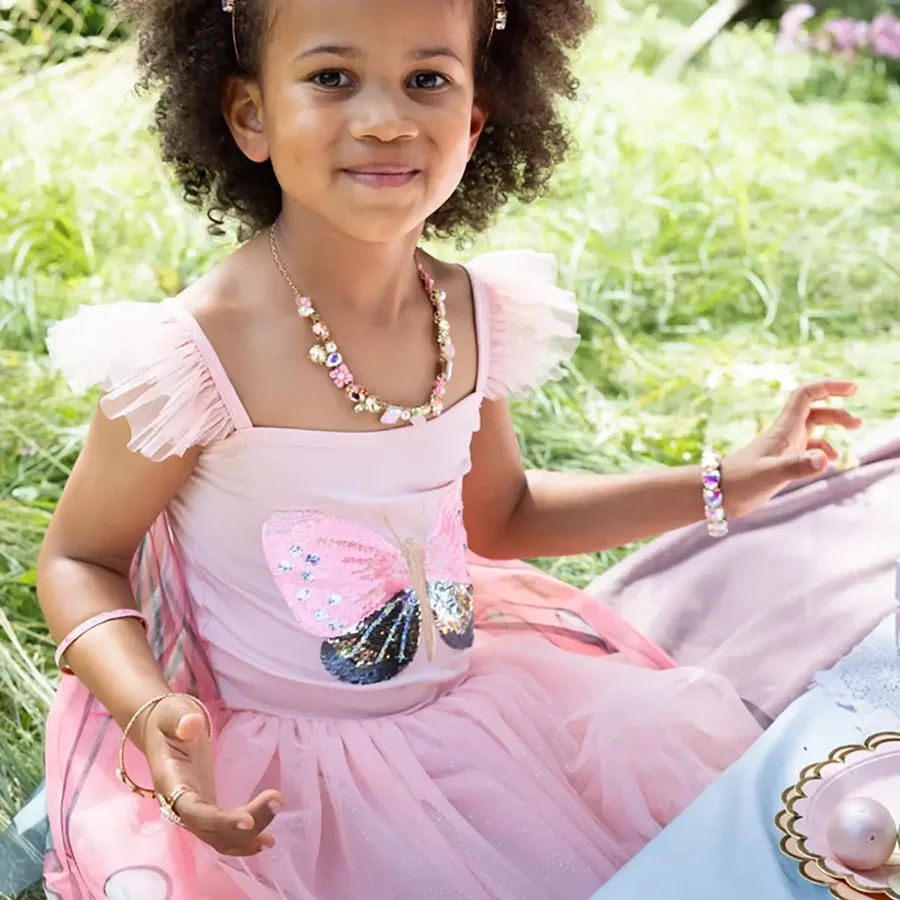 Great Pretenders Secret Butterfly Paillettenkleid mit Flügeln – Größe 5-6