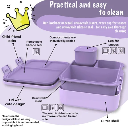 Bearfoot Bento COMPACT Madkasse, 1L - Lilla