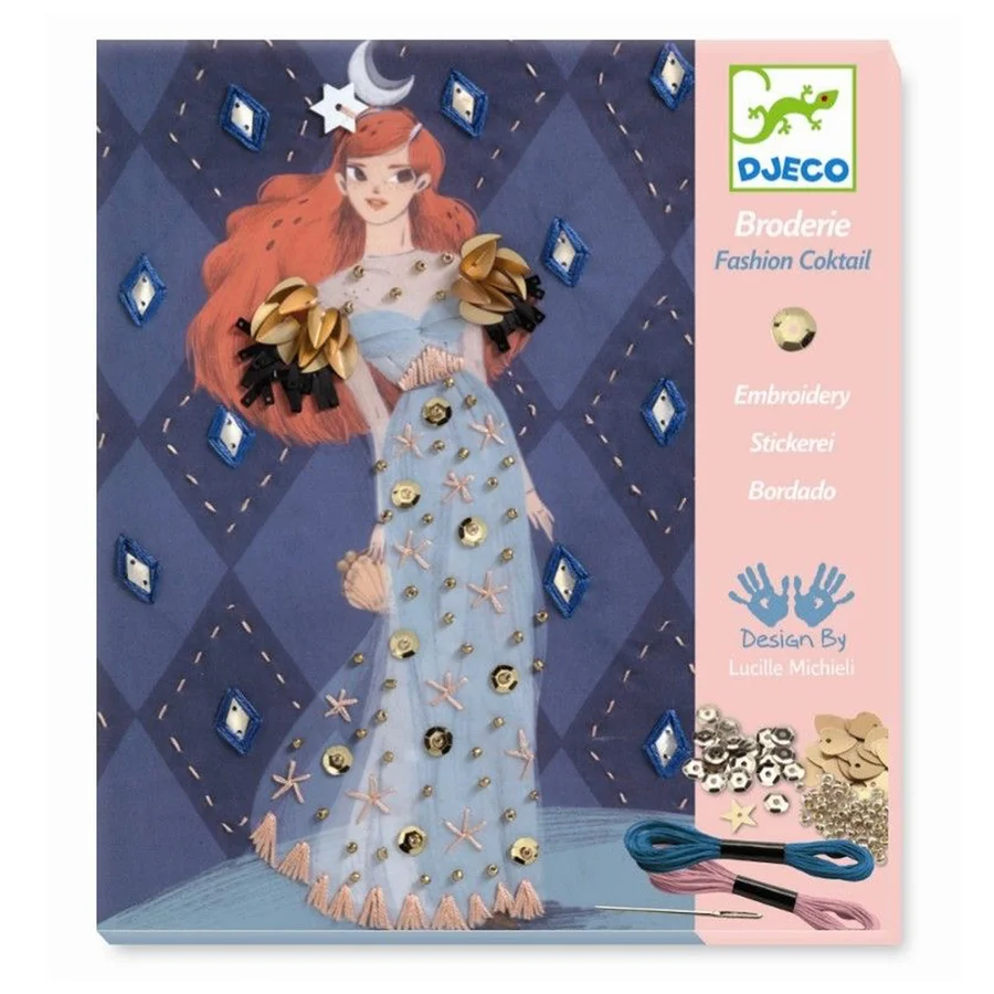 Djeco kreativ æske, broderi med cocktailkjole