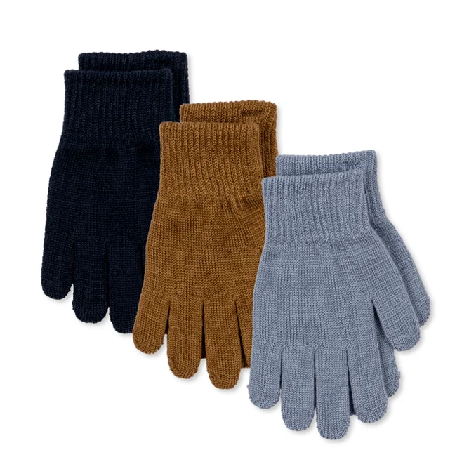 Konges Sløjd 3-pak vante shitake-stormy-naval