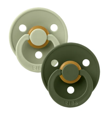 Bibs 2-pak rund sut, str 2 - Sage/Hunter Green