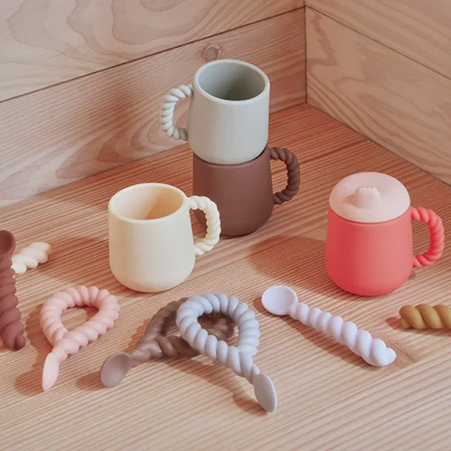 OYOY Mellow 2-pak ske, dusty blue/choko