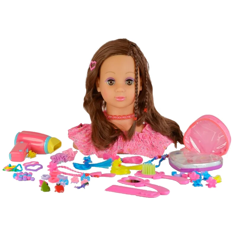 Sminke- og Frisørhoved, brunt hår