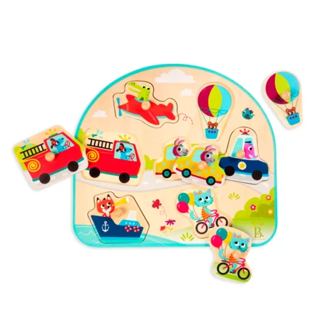 B Toys Knopf-Puzzlespiel "Transportmittel"