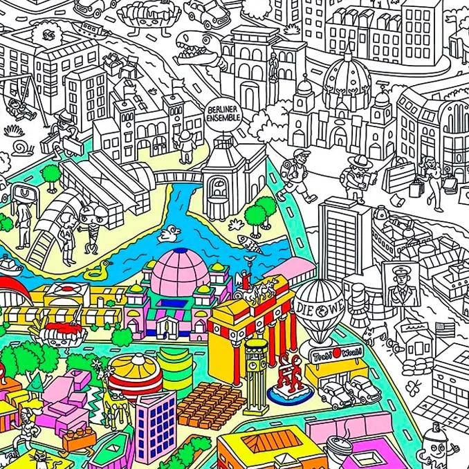 OMY Plakat til farvelægning 100x70, Berlin