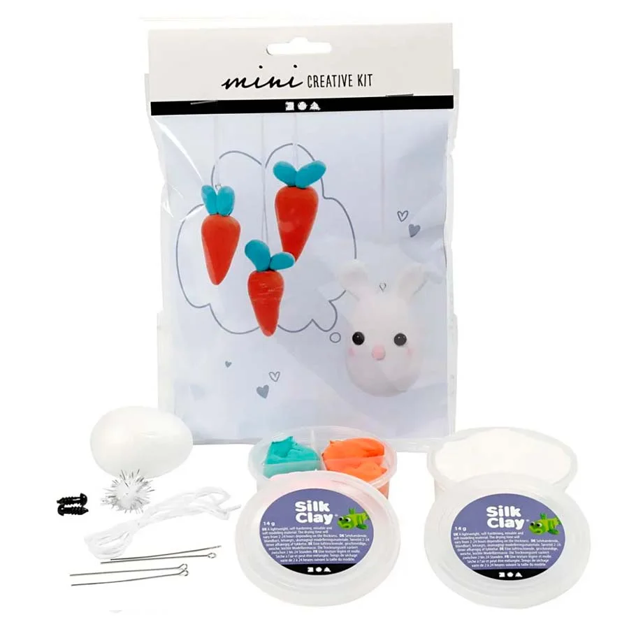 Mini påske DIY-sæt, kanin og gulerødder