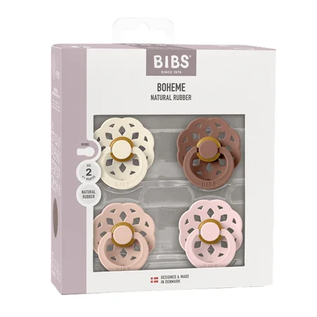 Bibs 4-pak Boheme Sut, str 2 - Ivory/Blush/Woodchuck/Blossom